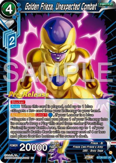 Golden Frieza Unexpected Combat BT26-037 Ultimate Advent Pre-Release Cards Dragonball Super card
