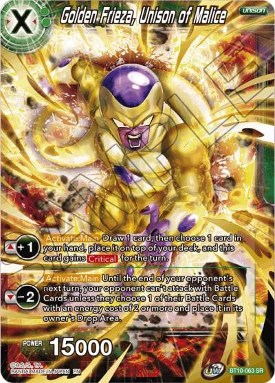Golden Frieza Unison of Malice BT10-063 Rise of the Unison Warrior Dragonball Super card