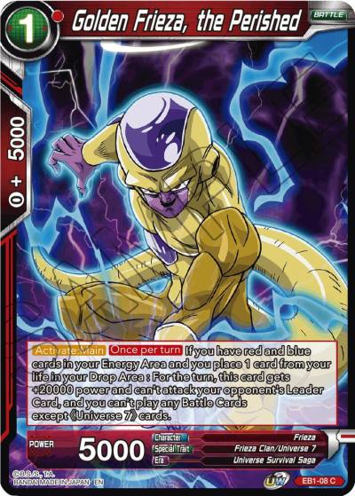 Golden Frieza the Perished EB1-08 Battle Evolution Booster Dragonball Super card