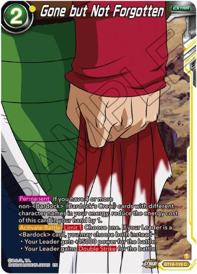 Gone but Not Forgotten Foil BT18-119 Dawn of the Z-Legends Dragonball Super card