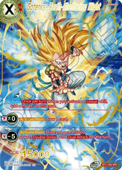 Gotenks Earth Shattering Might SPR BT11-003 Vermilion Bloodline Dragonball Super card