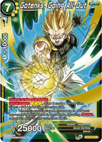 Gotenks Going All Out BT10-110 Rise of the Unison Warrior Dragonball Super card