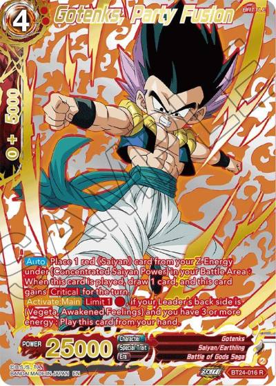 Gotenks Party Fusion Collector Booster Gold BT24-016 Beyond Generations Dragonball Super card