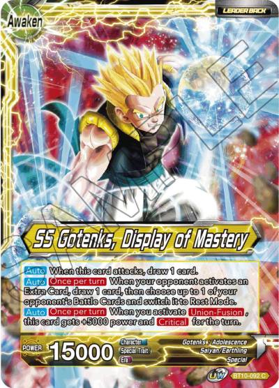Gotenks SS Gotenks Display of Mastery Foil BT10-092 Rise of the Unison Warrior Dragonball Super card