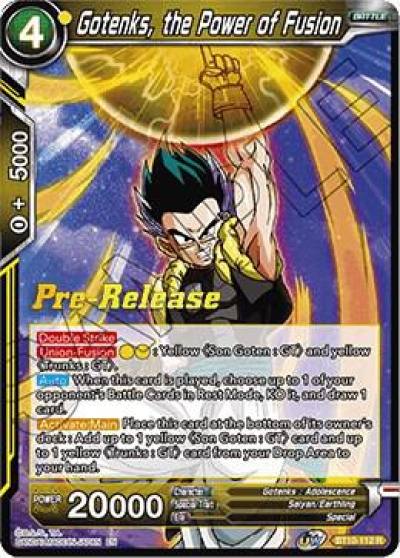 Gotenks the Power of Fusion BT10-112 Rise of the Unison Warrior Pre-Release Cards Dragonball Super card