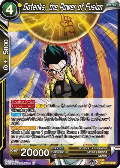 Gotenks the Power of Fusion Foil BT10-112 Rise of the Unison Warrior Dragonball Super card