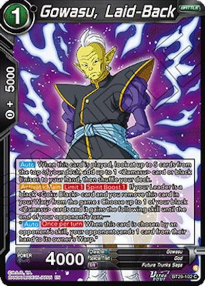 Gowasu Laid Back BT29-102 Fearsome Rivals Dragonball Super card