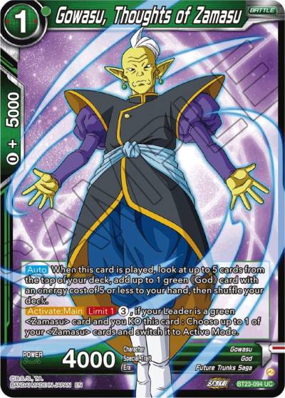 Gowasu Thoughts of Zamasu BT23-094 Perfect Combination Dragonball Super card