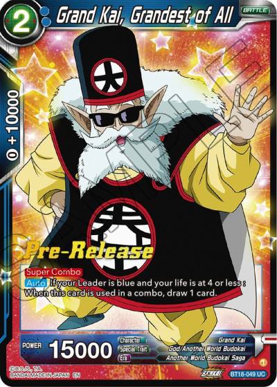 Grand Kai Grandest of All BT18-049 Dawn of the Z-Legends Pre-Release Cards Dragonball Super card