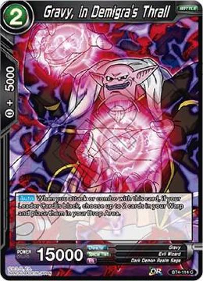 Gravy in Demigras Thrall Foil BT4-114 Colossal Warfare Dragonball Super card