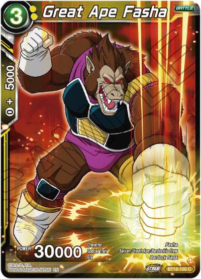 Great Ape Fasha BT18-100 Dawn of the Z-Legends Dragonball Super card