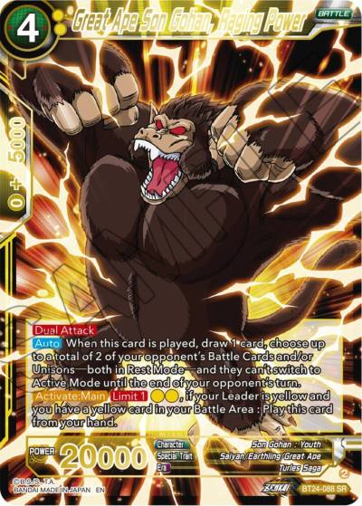 Great Ape Son Gohan Raging Power BT24-088 Beyond Generations Dragonball Super card