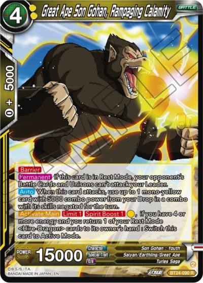 Great Ape Son Gohan Rampaging Calamity BT24-090 Beyond Generations Dragonball Super card