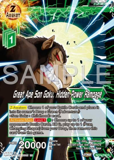Great Ape Son Goku Hidden Power Rampage BT27-046 History of Z Dragonball Super card