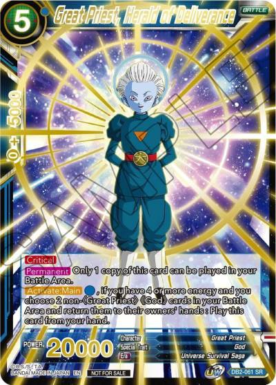 Great Priest Herald of Deliverance Alternate Art DB2-061 Tournament Promotion Cards Dragonball Super card