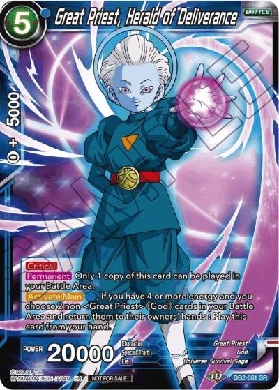 Great Priest Herald of Deliverance Tournament Pack Vol 7 Foil DB2-061 Tournament Promotion Cards Dragonball Super card