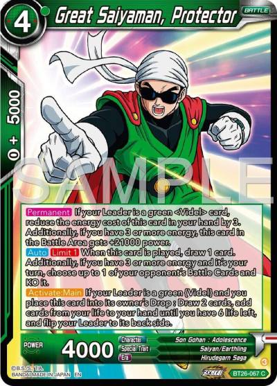 Great Saiyaman Protector BT26-067 Ultimate Advent Dragonball Super card