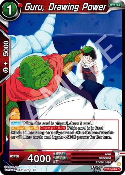 Guru Drawing Power BT28-019 Prismatic Clash Dragonball Super card