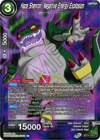 Haze Shenron Negative Energy Explosion BT14-133 Cross Spirits Dragonball Super card