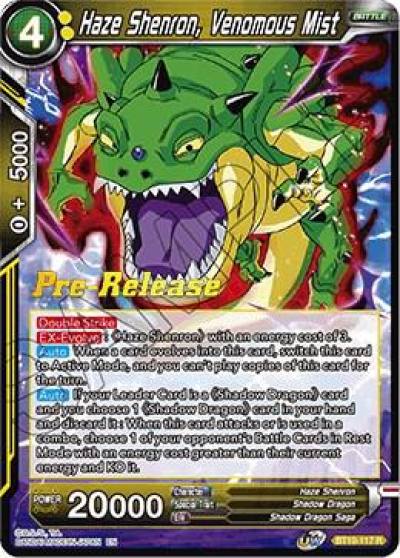Haze Shenron Venomous Mist BT10-117 Rise of the Unison Warrior Pre-Release Cards Dragonball Super card