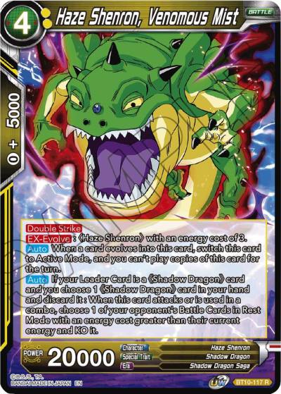 Haze Shenron Venomous Mist BT10-117 Rise of the Unison Warrior Dragonball Super card