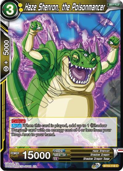 Haze Shenron the Poisonmancer BT10-118 Rise of the Unison Warrior Dragonball Super card
