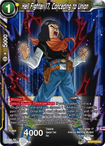Hell Fighter 17 Conceding to Union BT14-110 Cross Spirits Dragonball Super card