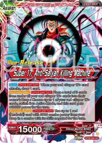 Hell Fighter 17 Super 17 Anti Saiyan Killing Machine BT26-002 Ultimate Advent Pre-Release Cards Dragonball Super card