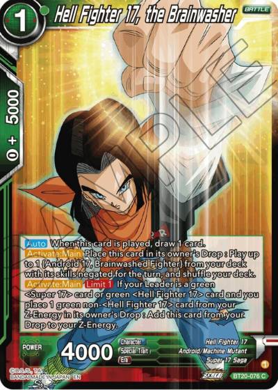 Hell Fighter 17 the Brainwasher Foil BT20-076 Power Absorbed Dragonball Super card