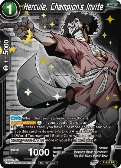 Hercule Champions Invite Championship Pack 2021 Vol1 Winner Gold Stamped P-332 Promotion Cards Dragonball Super card