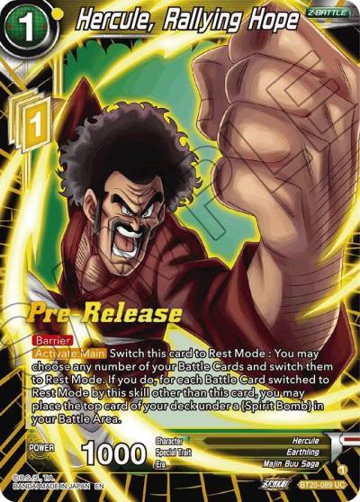 Hercule Rallying Hope BT20-089 Power Absorbed Pre-Release Cards Dragonball Super card