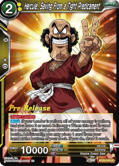 Hercule Saving From a Tight Predicament BT25-109 Legend of the Dragon Balls Pre-Release Cards Dragonball Super card