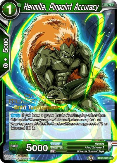 Hermilla Pinpoint Accuracy Divine Multiverse Draft Tournament DB2-087 Tournament Promotion Cards Dragonball Super card