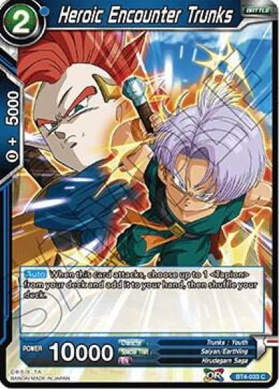 Heroic Encounter Trunks Foil BT4-033 Colossal Warfare Dragonball Super card