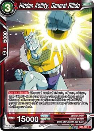 Hidden Ability General Rilldo Foil BT3-020 Cross Worlds Dragonball Super card