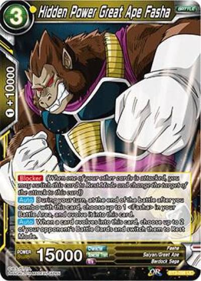 Hidden Power Great Ape Fasha BT3-098 Cross Worlds Dragonball Super card