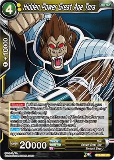 Hidden Power Great Ape Tora BT3-096 Cross Worlds Dragonball Super card