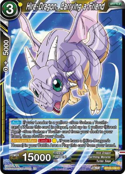 Hire Dragon Carrying a Friend BT22-106 Critical Blow Dragonball Super card