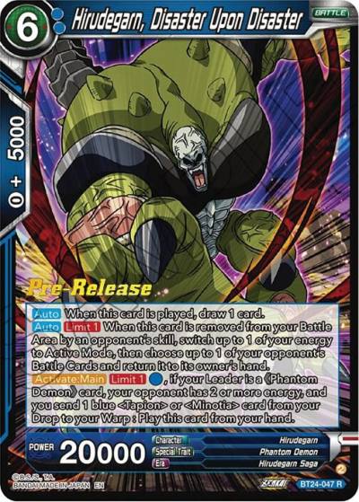 Hirudegarn Disaster Upon Disaster BT24-047 Beyond Generations Pre-Release Cards Dragonball Super card