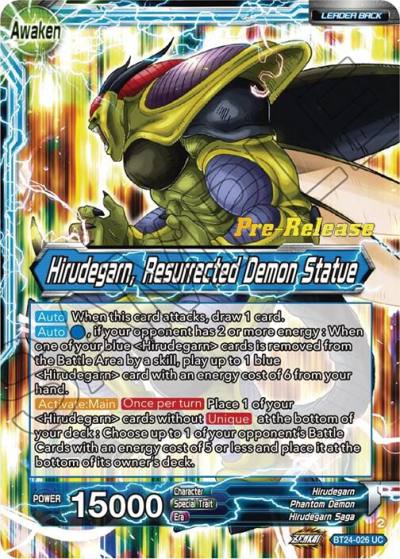 Hirudegarn Hirudegarn Resurrected Demon Statue BT24-026 Beyond Generations Pre-Release Cards Dragonball Super card