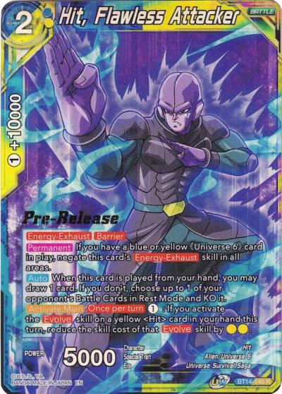 Hit Flawless Attacker BT14-146 Cross Spirits Pre-Release Cards Dragonball Super card