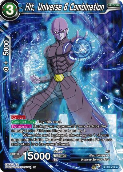 Hit Universe 6 Combination BT15-046 Saiyan Showdown Dragonball Super card