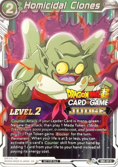 Homicidal Clones Level 2 Judge EB1-37 Tournament Promotion Cards Dragonball Super card