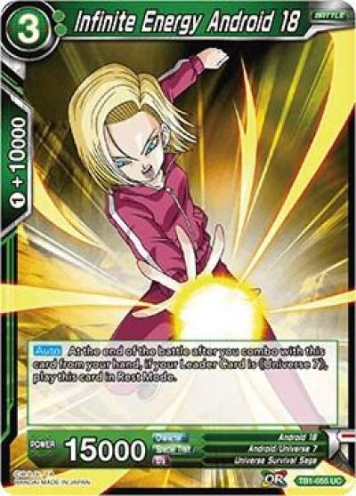 Infinite Energy Android 18 TB1-055 Tournament of Power Dragonball Super card