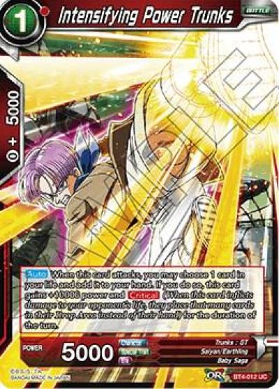 Intensifying Power Trunks Foil BT4-012 Colossal Warfare Dragonball Super card