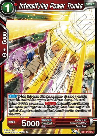 Intensifying Power Trunks Reprint Foil BT4-012 Battle Evolution Booster Dragonball Super card