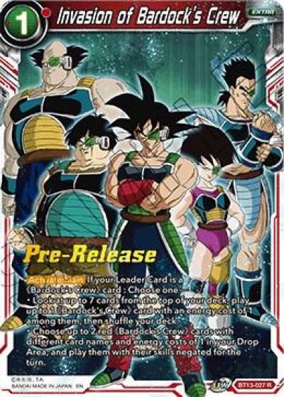 Invasion of Bardocks Crew BT13-027 Supreme Rivalry Pre-Release Cards Dragonball Super card