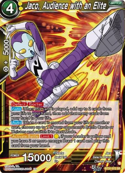 Jaco Audience with an Elite BT31-072 Impact Beyond Dimensions Dragonball Super card