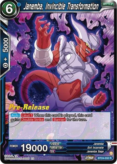 Janemba Invincible Transformation BT24-032 Beyond Generations Pre-Release Cards Dragonball Super card