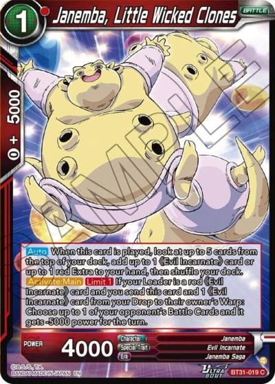 Janemba Little Wicked Clones BT31-019 Impact Beyond Dimensions Dragonball Super card